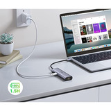 UGREEN USB-C to 2*USB3.0+HDMI+RJ 45+SD&TF+PD port Hub, Docking station argento