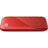 WD My Passport 2000 GB Rosso rosso, 2000 GB, USB tipo-C, 3.2 Gen 2 (3.1 Gen 2), 1050 MB/s, Protezione della password, Rosso