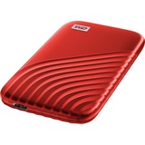 WD My Passport 2000 GB Rosso, Disco a stato solido rosso, 2000 GB, USB tipo-C, 3.2 Gen 2 (3.1 Gen 2), 1050 MB/s, Protezione della password, Rosso