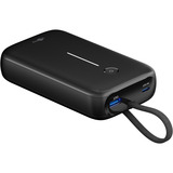 goobay Powerbank 20.000 mAh, cavo USB-C integrato 13 cm, 30 watt Nero