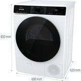 gorenje DPNA93W asciugatrice Libera installazione Caricamento frontale 9 kg Bianco, Pompa di calore di condensazione asciugatrice bianco/Nero, Libera installazione, Caricamento frontale, Pompa di calore, Bianco, Manopola, Destra