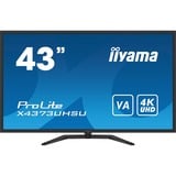 iiyama ProLite X4373UHSU-B1 Monitor PC 108 cm (42.5") 3840 x 2160 Pixel 4K Ultra HD Nero, Public Display Nero, 108 cm (42.5"), 3840 x 2160 Pixel, 4K Ultra HD, 3 ms, Nero
