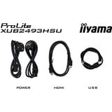 iiyama XUB2493HSU-B7, Monitor LED Nero (opaco)