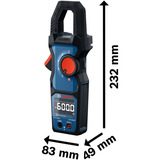 Bosch Pinza amperometrica GMC 600-15 Professional, Strumento di misura blu/Nero