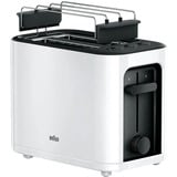 Braun PureEase HT 3010 WH 2 fetta/e 1000 W Bianco, Tostapane bianco, 2 fetta/e, Bianco, Pulsanti, Manopola, 1000 W