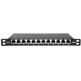 Digitus Pannello patch slim 10", 12 porte, Cat.6a, Patch Panel Nero