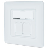 Digitus Presa dati CAT.6A, da incasso, schermata, 2x RJ-45 LSA, Scatola di giunzione bianco