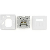 Digitus Presa dati CAT.6A, da incasso, schermata, 2x RJ-45 LSA, Scatola di giunzione bianco