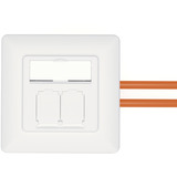 Digitus Presa dati CAT.6A, da incasso, schermata, 2x RJ-45 LSA, Scatola di giunzione bianco