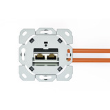 Digitus Presa dati CAT.6A, da incasso, schermata, 2x RJ-45 LSA, Scatola di giunzione bianco