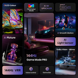 Hisense 43E77Q PRO 109,2 cm (43") 4K Ultra HD Smart TV Wi-Fi Nero, QLED TV Nero, 109,2 cm (43"), 3840 x 2160 Pixel, QLED, Smart TV, Wi-Fi, Nero