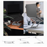 ICY BOX IB-NH300-R Supporto per computer portatile Argento 43,2 cm (17"), Stand argento, Supporto per computer portatile, Argento, Alluminio, 43,2 cm (17"), 3,5 kg, 360°