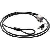 Kensington Lucchetto con cavo per Surface Pro e Surface Go, Castello Nero, 1,8 m, Kensington, Chiave, Acciaio al carbonio, Nero, Argento