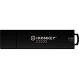 Kingston IronKey 128GB D500S FIPS 140-3 Lvl 3 AES-256, Chiavetta USB 128 GB, USB tipo A, 3.2 Gen 1 (3.1 Gen 1), 260 MB/s, Cuffia, Nero
