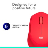 Logitech M330 Silent Plus mouse Mano destra RF Wireless Meccanico 1000 DPI rosso, Mano destra, Meccanico, RF Wireless, 1000 DPI, Rosso