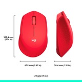 Logitech M330 Silent Plus mouse Mano destra RF Wireless Meccanico 1000 DPI rosso, Mano destra, Meccanico, RF Wireless, 1000 DPI, Rosso