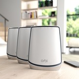 Netgear Orbi RBK853 AX6000 WiFi 6 Mesh System Banda tripla (2.4 GHz/5 GHz/5 GHz) Wi-Fi 6 (802.11ax) Grigio 4 Interno Grigio, Interno, Potenza, 525 m², Banda tripla (2.4 GHz/5 GHz/5 GHz), Wi-Fi 6 (802.11ax)