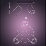 Philips Hue White & Color Ambiance Fugato spot triplo, Luce LED bianco