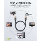 goobay Cavo DisplayPort 2.0/2.1 Slim argento/Nero