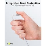 goobay Cavo tessile USB 2.0 supersoft, connettore USB-C > connettore USB-C bianco