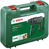 Bosch UniversalImpact 730 3200 Giri/min 2,1 kg Nero, Verde, Trapano a percussione verde, Trapano, Nero, Verde, 3200 Giri/min, 3 cm, 1,2 cm, 50 Giri/min