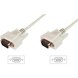 Digitus Cavo di collegamento per trasferimento dati seriale, D-Sub9 (spina) > D-Sub9 (spina) beige