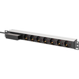 Digitus Multipresa 19" PDU con profilo in alluminio, 7 vie, Ciabatta Nero/alluminio