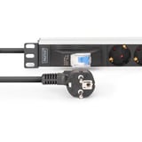 Digitus Multipresa 19" PDU con profilo in alluminio, 7 vie, Ciabatta Nero/alluminio