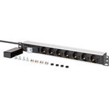 Digitus Multipresa 19" PDU con profilo in alluminio, 7 vie, Ciabatta Nero/alluminio