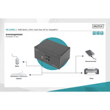Digitus Switch KVM DisplayPort 2x 1 Nero