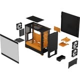 Fractal Design Pop Air Tower Nero, Arancione, Chassis Tower Nero/Orange, Tower, PC, Nero, Arancione, ATX, micro ATX, Mini-ITX, Acciaio, Vetro temperato, Multi