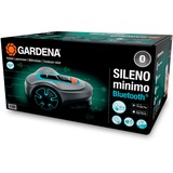 GARDENA SILENO minimo Tagliaerba robotizzato Batteria Nero, Blu grigio/Turchese, Tagliaerba robotizzato, 250 m², 16 cm, 2 cm, 4,5 cm, 57 dB