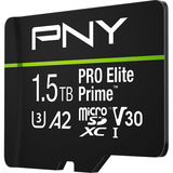 PNY Pro Elite Prime microSD 1,5 TB, Scheda di memoria Nero/Verde