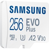 Samsung MicroSD EVO Plus 256 GB, Scheda di memoria bianco, 256 GB, MicroSDXC, UHS-I, 160 MB/s, Class 3 (U3), V30