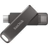 SanDisk iXpand unità flash USB 256 GB USB Type-C / Lightning 3.2 Gen 1 (3.1 Gen 1) Nero Nero, 256 GB, USB Type-C / Lightning, 3.2 Gen 1 (3.1 Gen 1), Girevole, Protezione della password, Nero