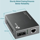 TP-Link MC200CM V3 convertitore multimediale di rete Interno 1000 Mbit/s 850 nm Nero grigio, 1000 Mbit/s, IEEE 802.3ab, IEEE 802.3x, IEEE 802.3z, Gigabit Ethernet, 1000 Mbit/s, SC, Cablato