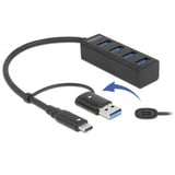 DeLOCK 63828 hub di interfaccia USB 3.2 Gen 1 (3.1 Gen 1) Type-A + Type-C 5000 Mbit/s Nero, Hub USB Nero, USB 3.2 Gen 1 (3.1 Gen 1) Type-A + Type-C, USB 3.2 Gen 1 (3.1 Gen 1) Type-A, 5000 Mbit/s, Nero, 0,2 m, 23 mm