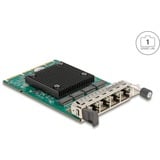 DeLOCK Scheda OCP 3.0 a 4 x RJ45 Gigabit LAN, Scheda di rete 