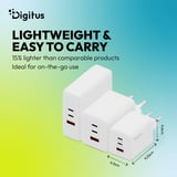 Digitus Caricatore USB GaN 100W, 2x USB-C, 1x USB-A, Caricabatterie 