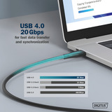 Digitus Cavo di collegamento in silicone USB4 Gen 2x2 USB-C > USB-C Nero