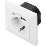Digitus Presa di sicurezza da incasso, con 1x USB-A e 1x USB-C bianco