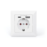 Digitus Presa di sicurezza da incasso, con 1x USB-A e 1x USB-C bianco