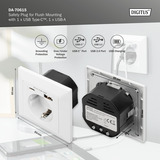 Digitus Presa di sicurezza da incasso, con 1x USB-A e 1x USB-C bianco