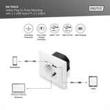 Digitus Presa di sicurezza da incasso, con 1x USB-A e 1x USB-C bianco
