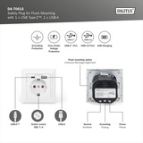 Digitus Presa di sicurezza da incasso, con 1x USB-A e 1x USB-C bianco