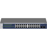 Netgear GS724T Gestito L2+/L3 Gigabit Ethernet (10/100/1000) 1U Blu, Grigio, Interruttore blu, Gestito, L2+/L3, Gigabit Ethernet (10/100/1000), Full duplex, Montaggio rack, 1U