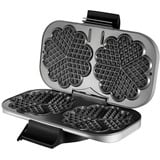 Unold 48241 piastra per waffle 2 waffle 1300 W Nero, Argento, Cialde argento/Nero, 2 waffle, Cuore (forma), Nero, Argento, Metallo, 0,95 m, Nero