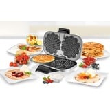 Unold 48241 piastra per waffle 2 waffle 1300 W Nero, Argento, Cialde argento/Nero, 2 waffle, Cuore (forma), Nero, Argento, Metallo, 0,95 m, Nero