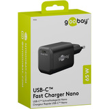 goobay Caricatore rapido USB-C PD GaN Nano 65 W, Caricabatterie Nero