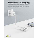 goobay Caricatore rapido duale USB-C Nano, PD, GaN, 35 watt, Caricabatterie bianco